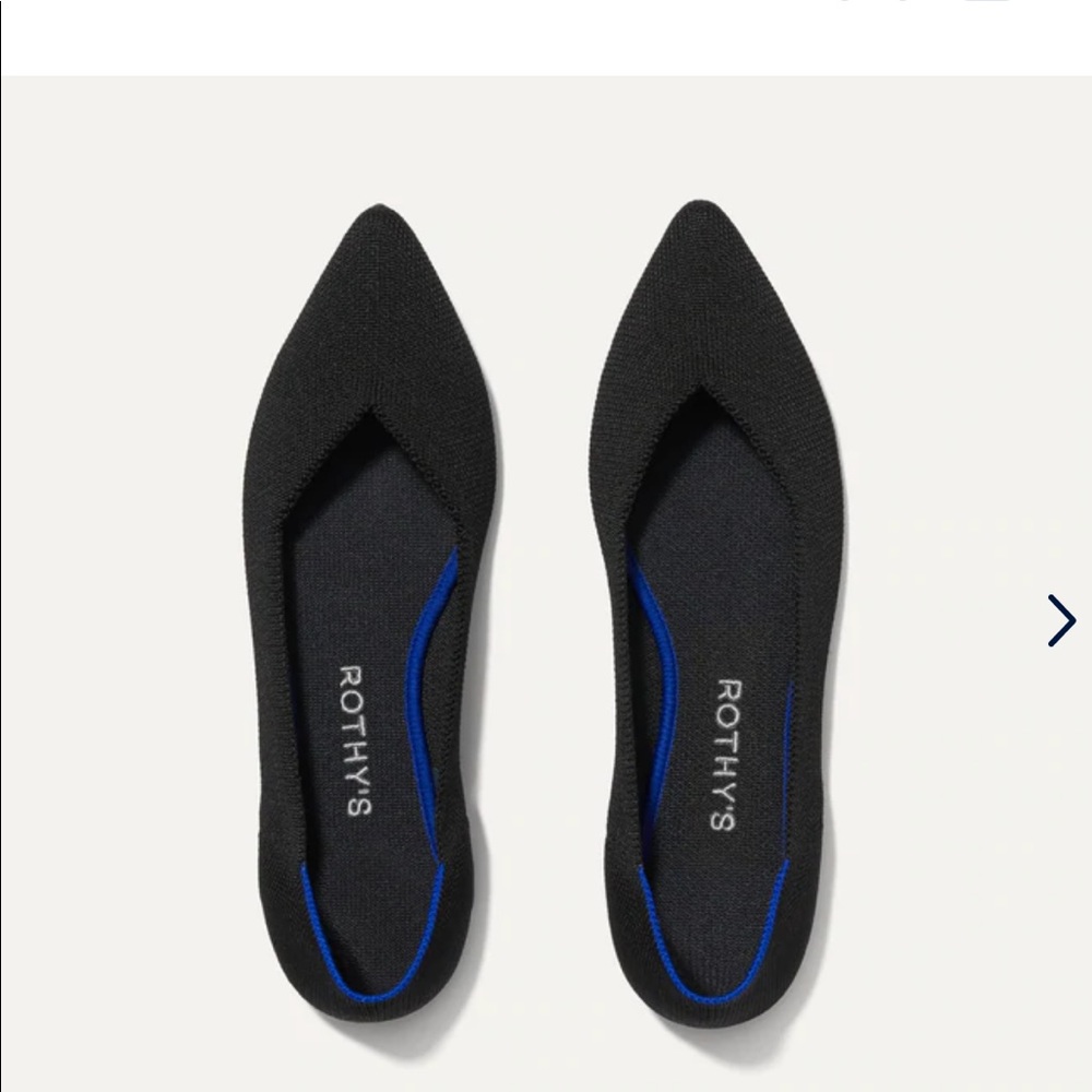 Rothy's "The Point" shoe in black.